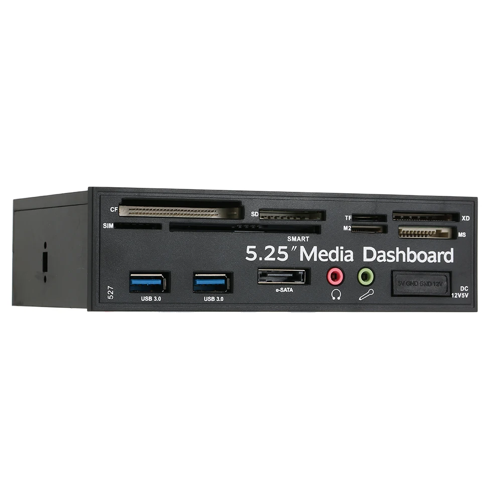 Многофункциональный USB 3,0 концентратор eSATA порт внутренний кардридер панель медиа Передняя панель аудио для SD MS CF TF M2 MMC карты памяти