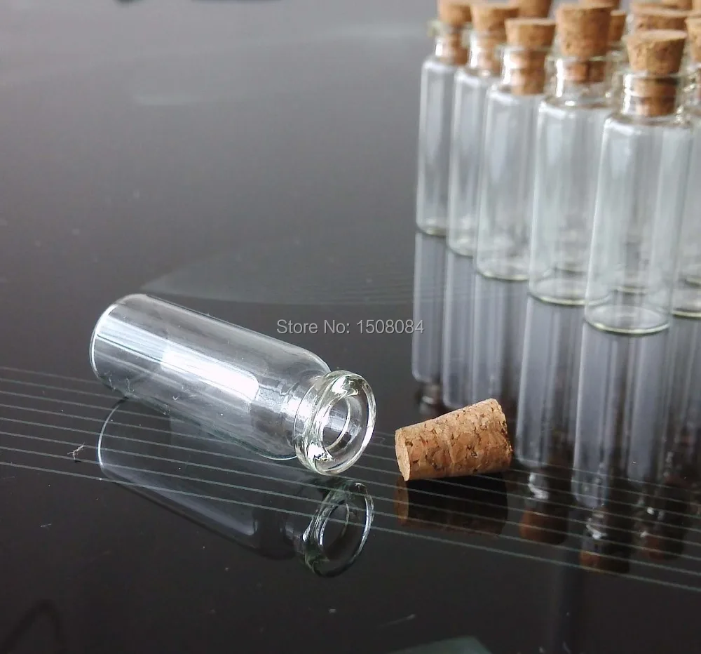 

100 PCS 2 ml small glass vials with cork tops tiny bottles Little empty jars
