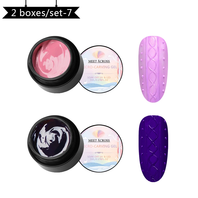 SZH03437 MEET ACROSS 3D живопись гель для ногтей 5 мл микро-резьба 2 в 1 гель для ногтей Блеск УФ Гель-лак для ногтей замочить светодиодный гель лак - Цвет: SZH03437