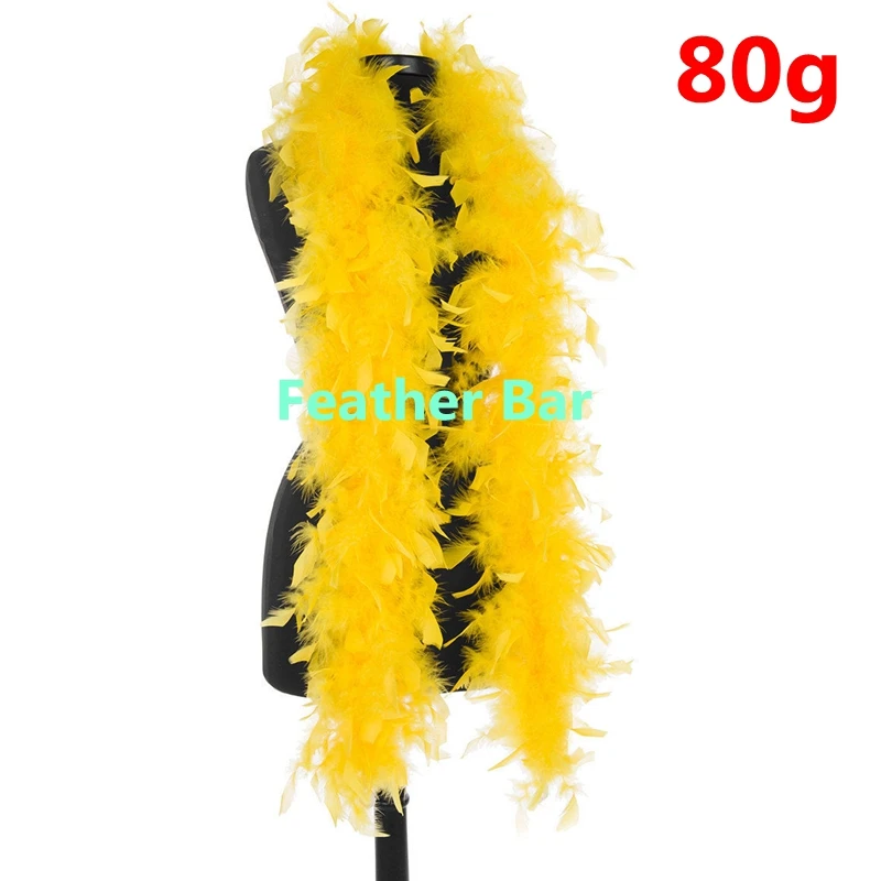 Золотистое желтое окрашенное 80 грамм турецкое перо чанделль Боа 10 метров куриные