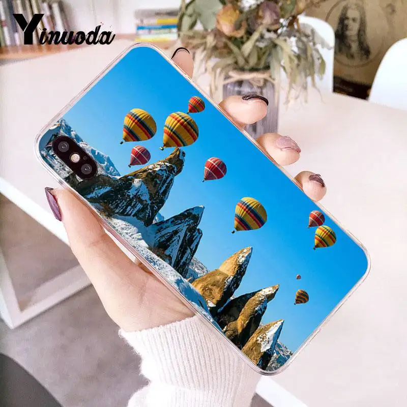 Чехол для iphone 13 7 6 чехол Sceneary Goreme town Турция телефонный с воздушным шаром 8 6S Plus X 5S SE