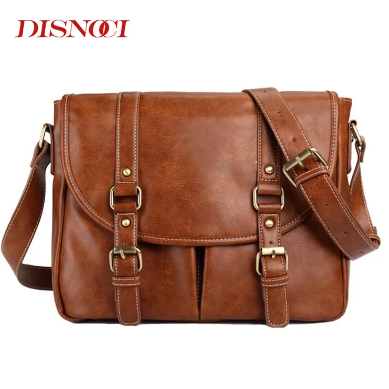 New Messenger Bag Men Retro PU Leather Men's shoulder bags male Casual Zipper Crossbody Bags clutch for men travel |