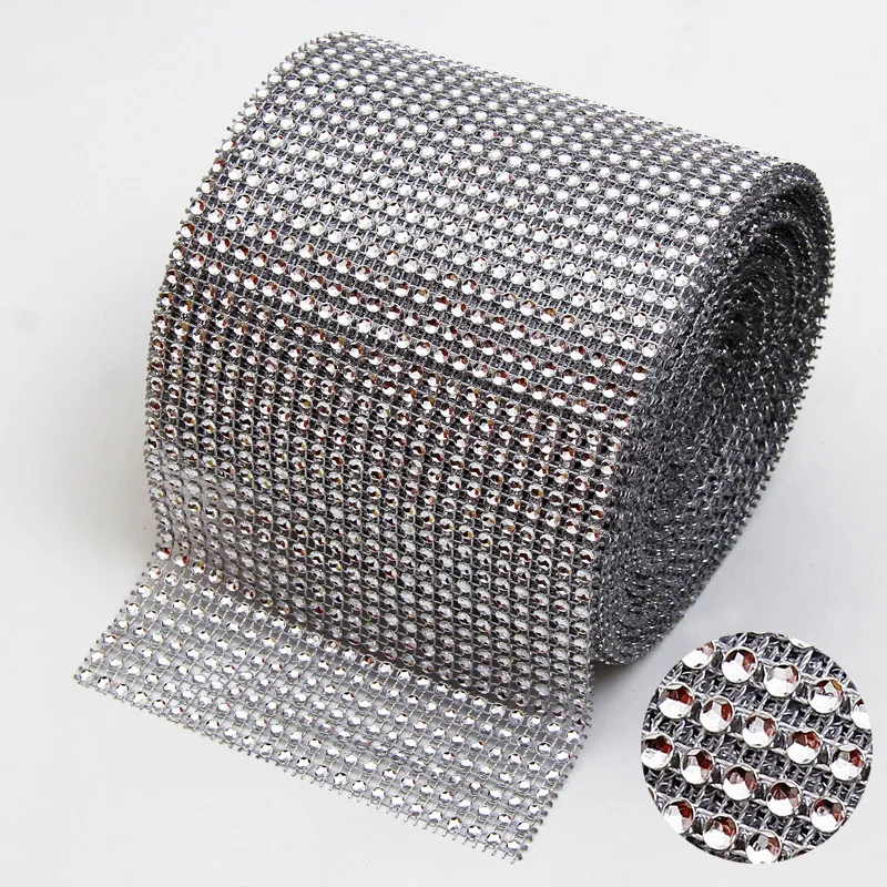 Хит продаж 10 ярдов Алмазная сетка рулон для торта блестящая лента с кристаллами
