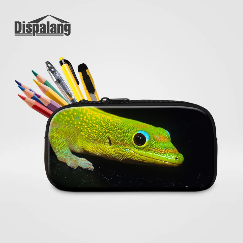 

Dispalang Cool Makeup Bag Lizard Print Kids Pencil Bag Animal Style Cosmetic Bags Stationery Storage Bag Office School Supplies
