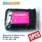 Высокое качество, глубокие карманы, 9 м x 5 м, 30 мм, ловушка для птиц, сетка для защиты от птиц, нейлоновая мононить, 0,16 мм, сетка для тумана, для борьбы с птицами, 5 шт.