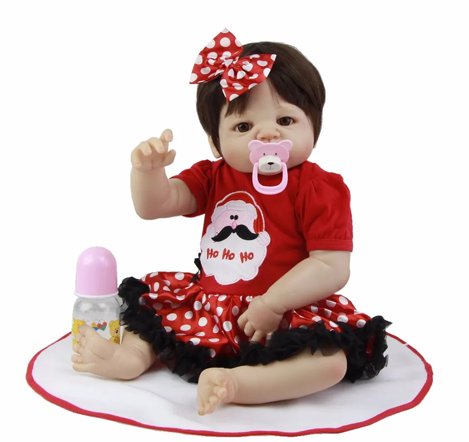 

Lifelike 23 Inch Full Silicone Reborn Baby Girl Dolls for Sale Simulation Bebes Reborn Babies with Doll Clothes Birthday Gifts