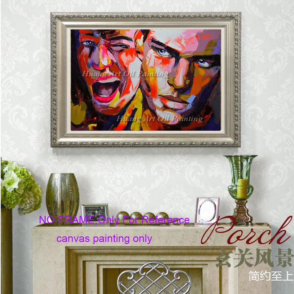 Новая ручная роспись Портрет пары масляная живопись на холсте абстрактный Нож