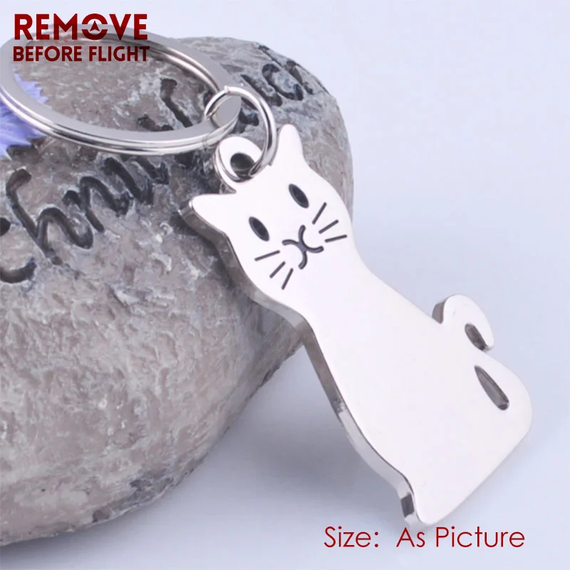Wholesale Brand New Fashion Jewelry Lovely Kitty Shaped Creative Gifts Silver Color Key Chains for Kids Cat Ring 10 PCS/LOT | Украшения и