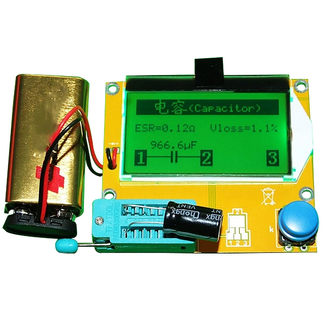 Цифровой транзистор-тестер MOS/PNP/NPN LCR 12864 9V с ЖК-экраном | Инструменты