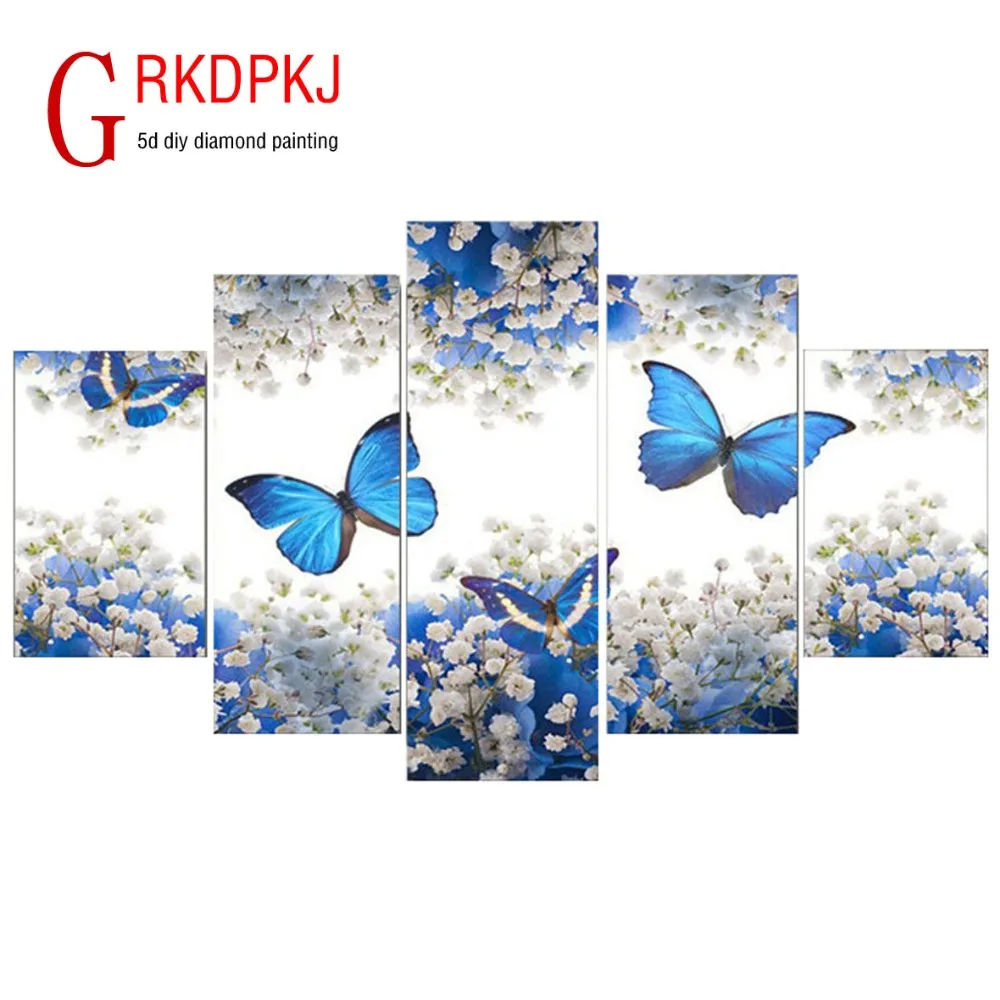 

5D Full Square Diamond Painting Animal Butterfly Multi-picture Combination Embroidery Cross Stitch Mosaic Decor Gifts Crafts