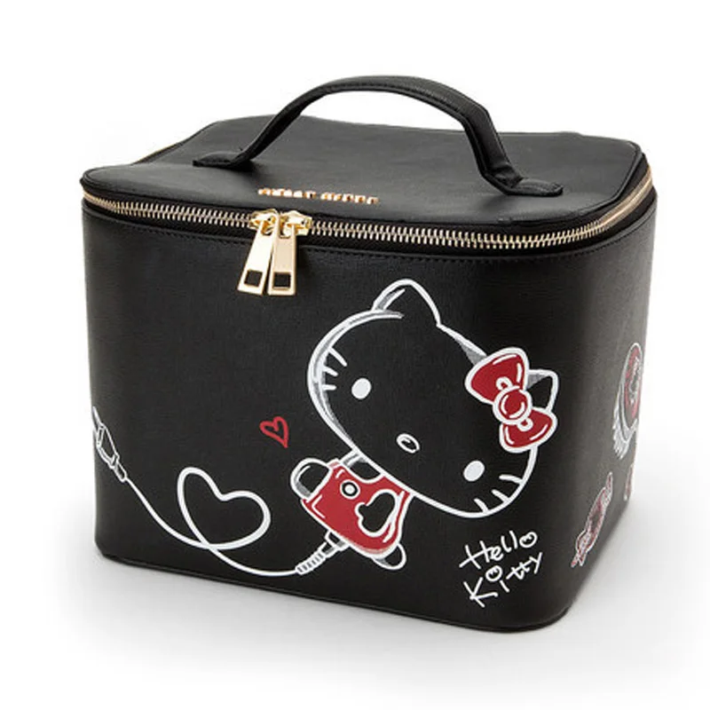 Hello kitty милый мультяшный ящик для хранения женская косметичка дорожная удобная сумка на запястье макияж портативный плюшевый рюкзак школьный - Цвет: A