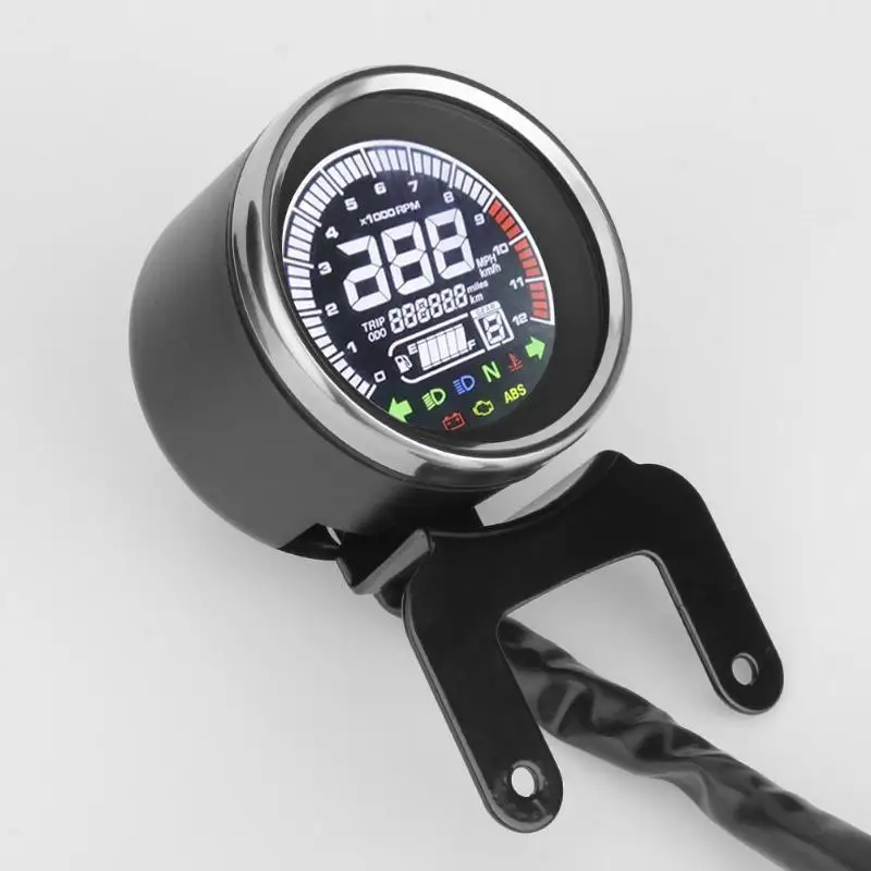 12V мотоцикл LCD цифровой Спидометр Тахометр Температура воды датчик топлива