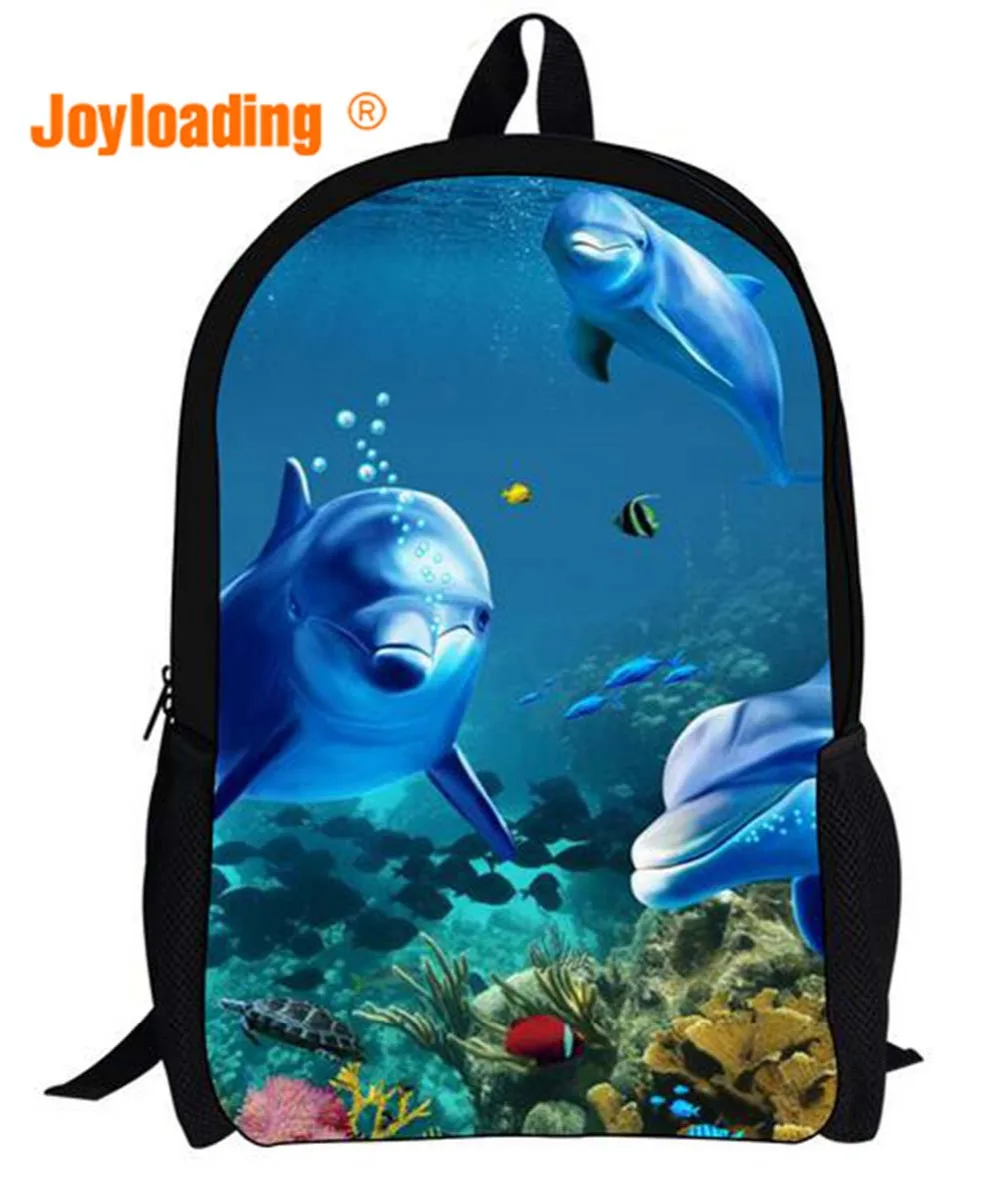 Joyloading Cartoon Dolphin Design Backpack Preppy Students Schoolbag Kids Bag | Багаж и сумки