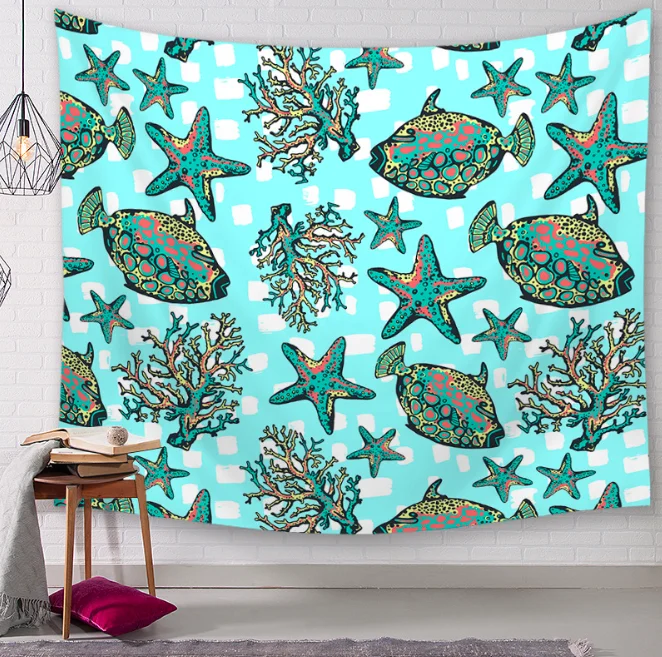 Lobster Fish Ocean World Decoration гобелены для ванной улицы гобелен настенный лист ткань
