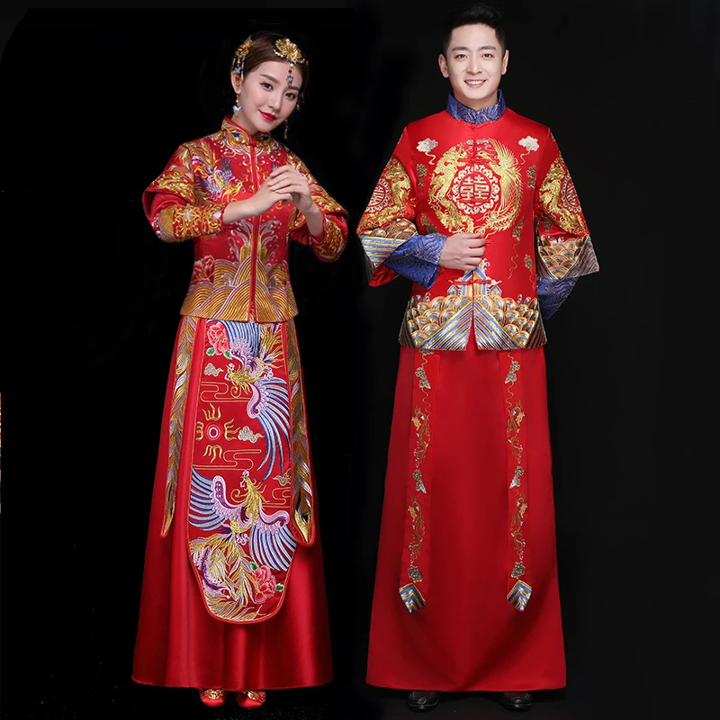 Мужской Красный чонсам Потрясающие костюмы платье для жениха куртка длинное