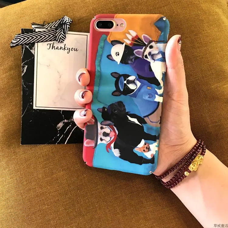 Жесткий Чехол для iPhone 6 6S случае воды бульдог имиджевый задняя крышка 7 Plus/8 плюс 5.5