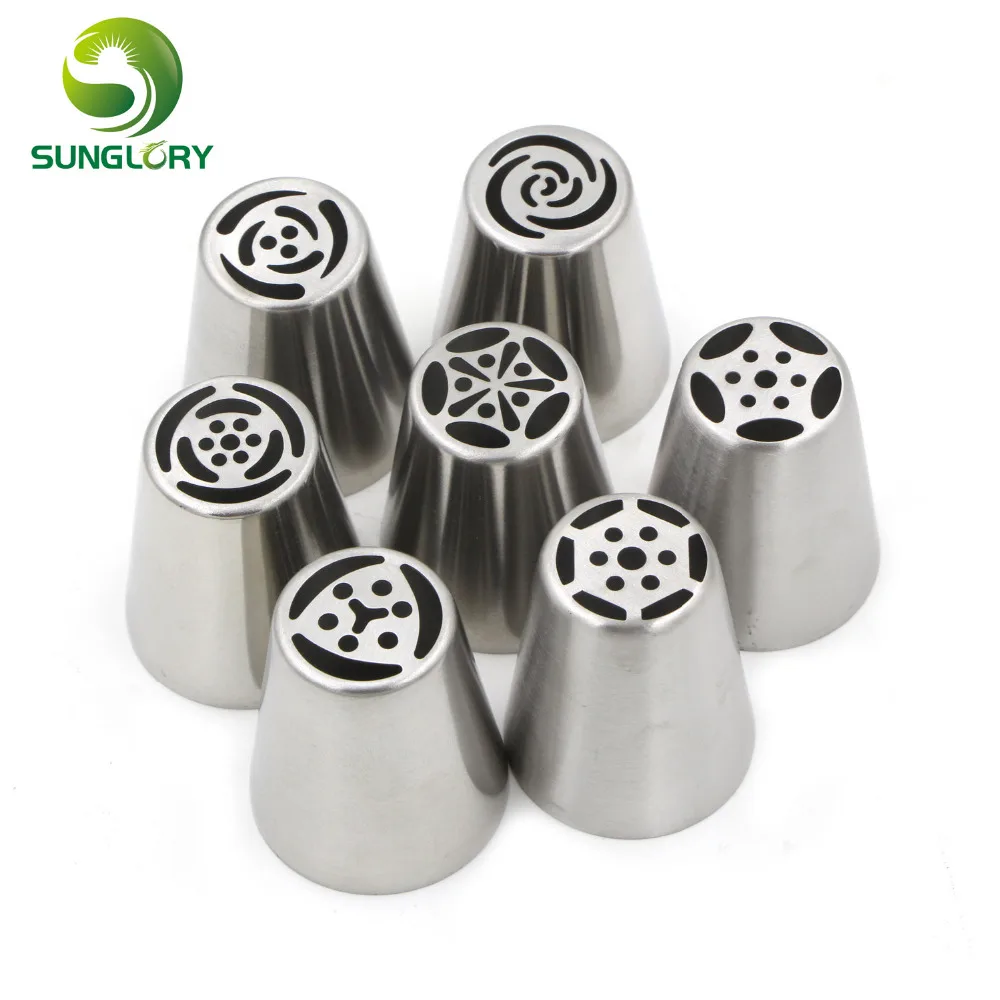 7 шт./компл. нержавеющая сталь русская выпечка насадки для помадки глазурь