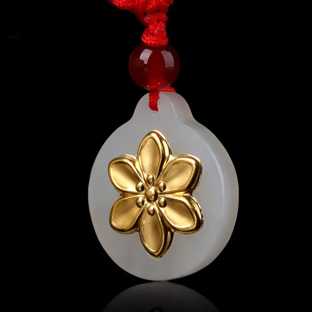 Модные подвески нефритовые ювелирные изделия элегантный цветок стильный