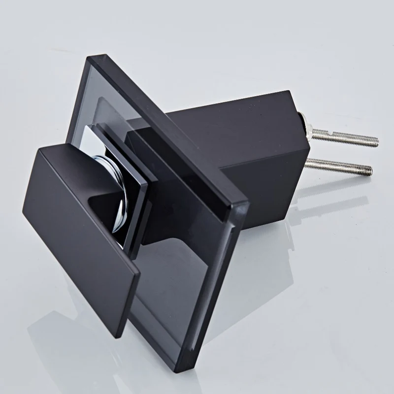 Кран для ванной из черной латуни с рисунком стеклянный смеситель Водопад