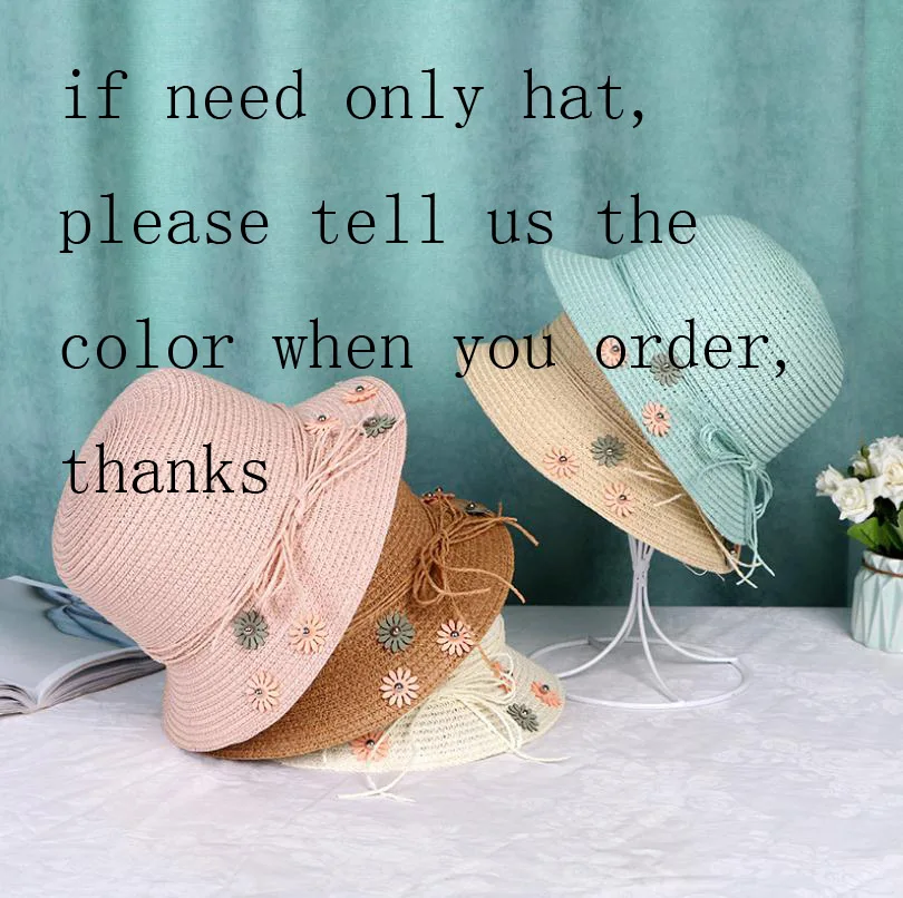 only hat Doitbest Высокое качество для мальчиков и девочек соломенные шляпы цветы летние шляпы от солнца для детей Детские пляжные шляпы складной солнцезащитный крем включая сумку - Цвет: only hat