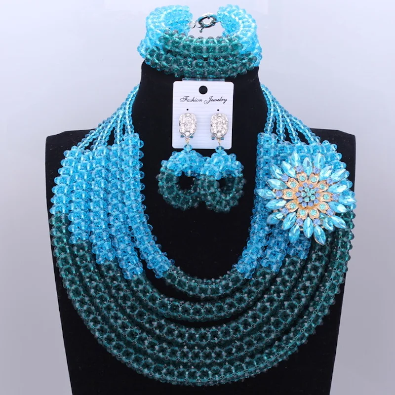 Wholesale Jewelry Women African Beads Wine &amp Beige Nigerian Wedding Necklace Set Free Shipping 4Pics Layers 100% Crystal | Украшения и