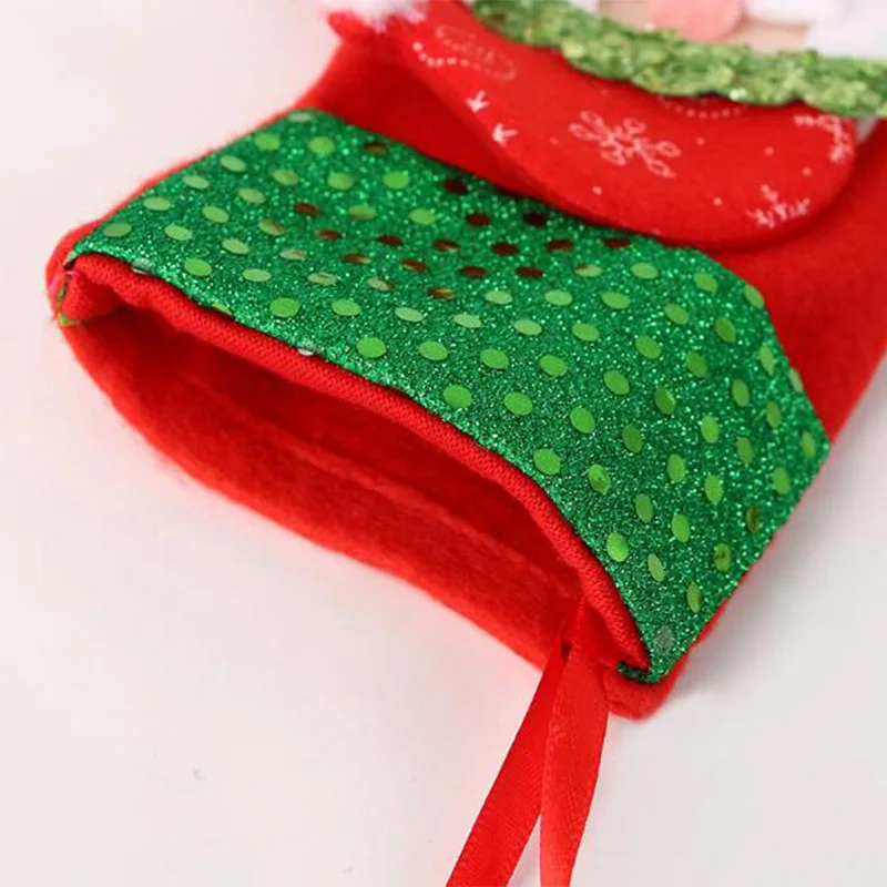 1 предмет милые Санта чулок Рождественский подарок сумки для дома елка украшение