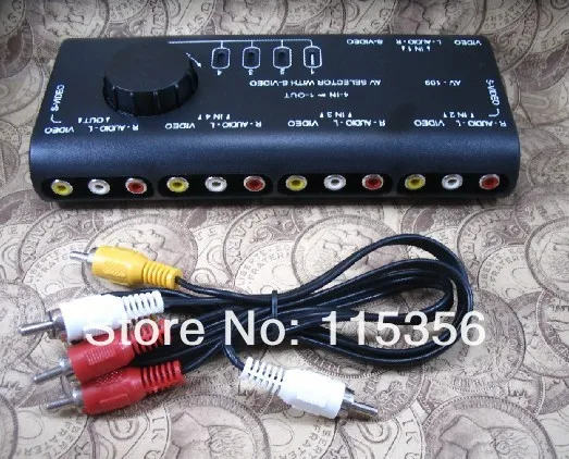Бесплатная доставка 1 выход 4 входа ручной переключатель AV RCA сплиттер|splitter|splitter rca