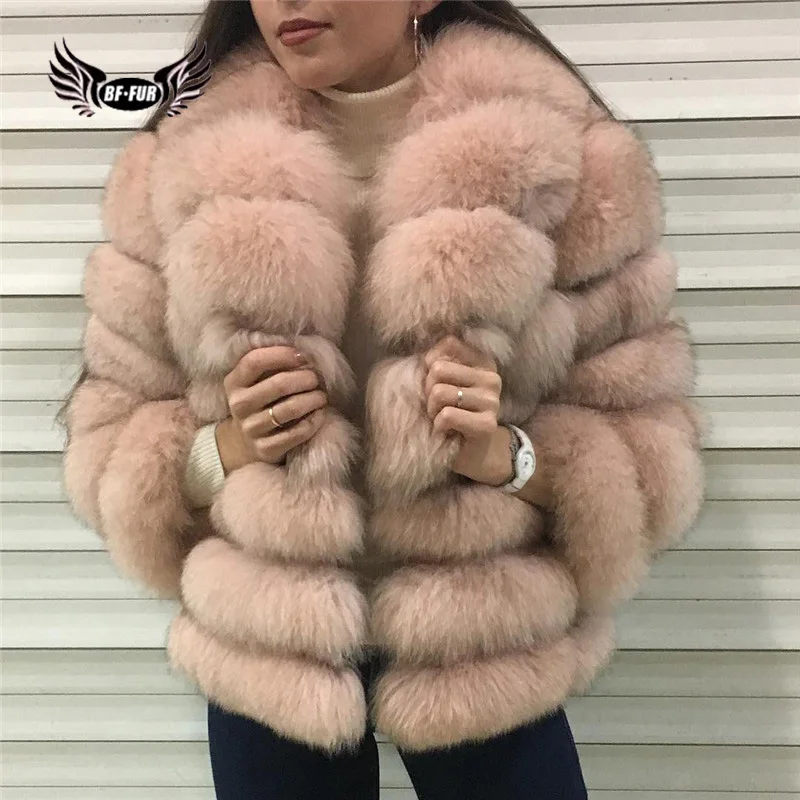 BFFUR натуральный Лисий мех пальто для женщин Зима Распродажа Новое поступление натуральная кожа полный Pelt верхняя одежда обычный Harajuku