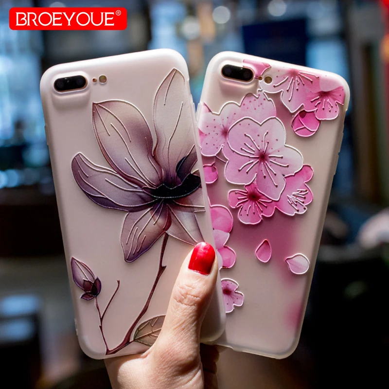 BROEYOUE чехол для iPhone 6 7 8 силиконовый милый мультфильм матовый из ТПУ Мягкий задняя