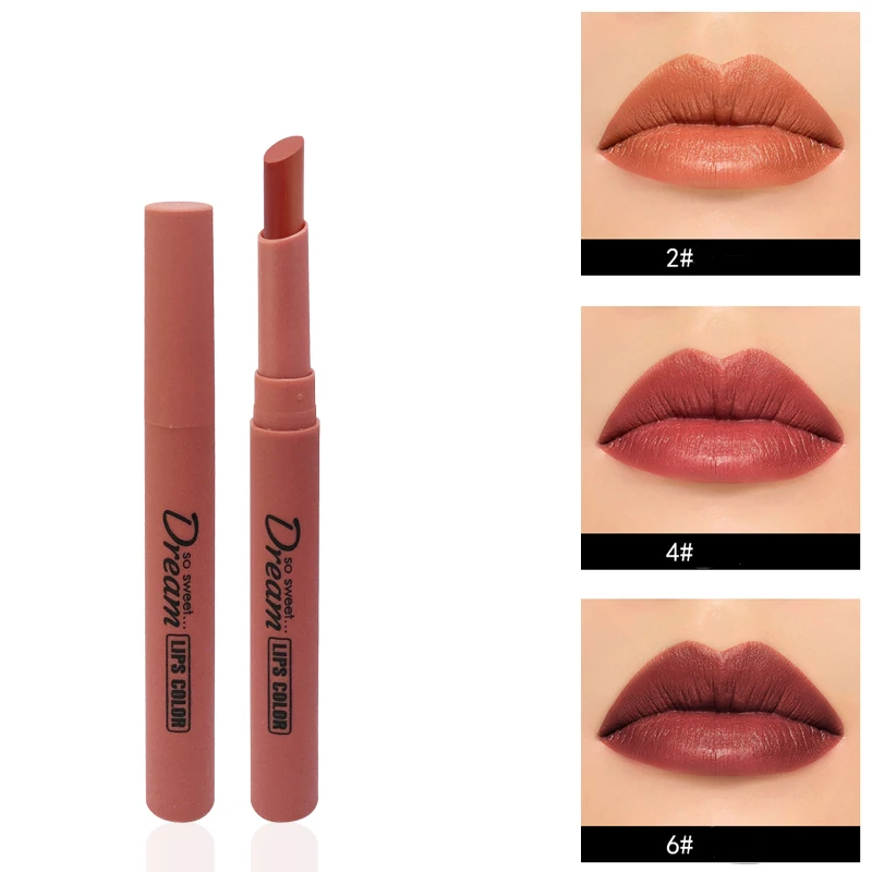 Матовая губная помада Водонепроницаемая для макияжа 6 цветов стойкий карандаш