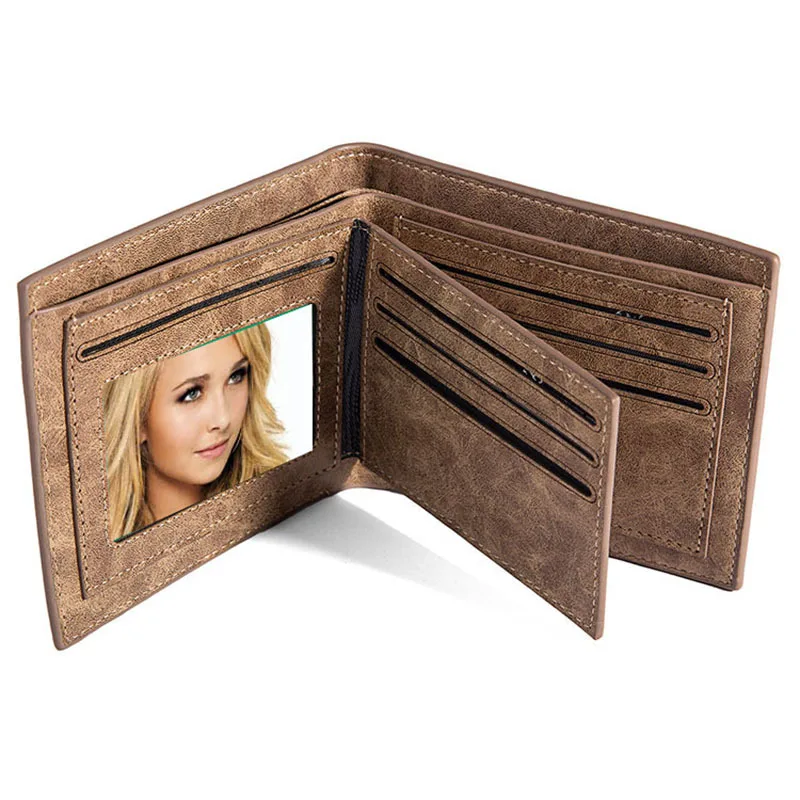 2016 мужские кошельки кожаный двухслойный кошелек дешевый с зажимом для денег