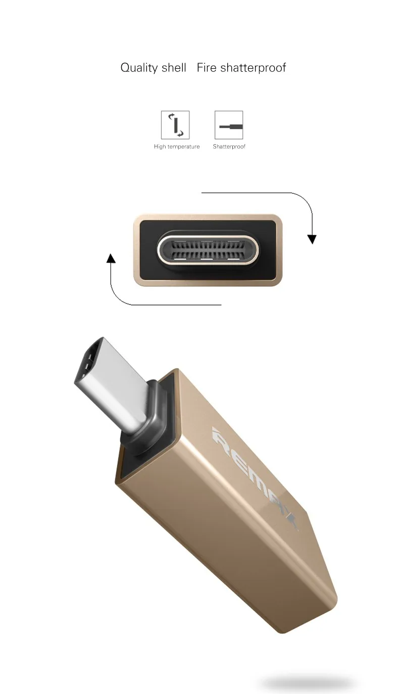 REMAX адаптеры для мобильных телефонов OTG TYPE C к usb адаптеру мини коннектор Быстрая