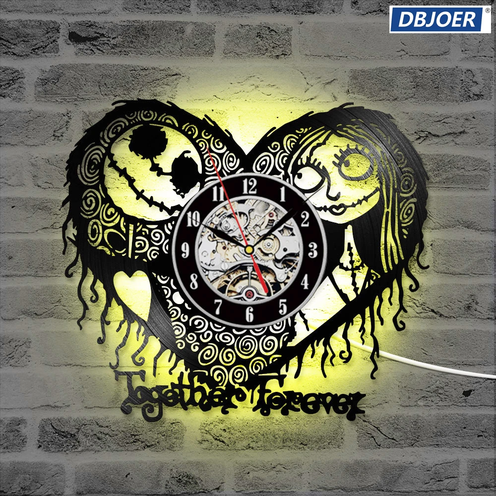 Светодиодный Виниловая пластинка настенные часы с принтом &quotКошмар перед