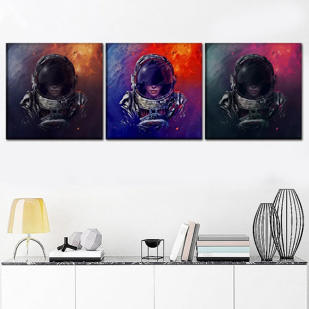 1 шт./3 шт. Sci Fi астронавт холст художественный принт постер домашняя Современная
