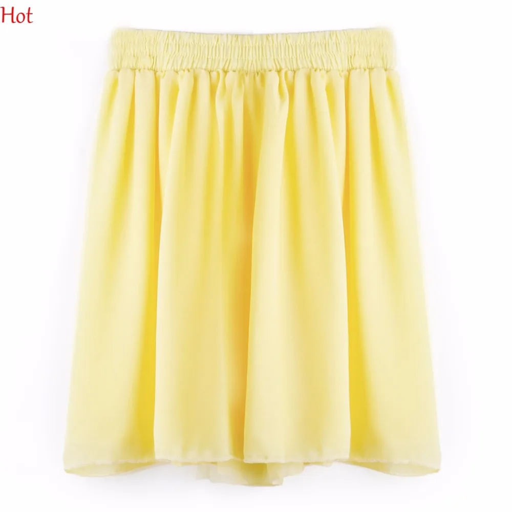 Летняя стильная женская шифоновая юбка короткая плиссированная мини-юбка