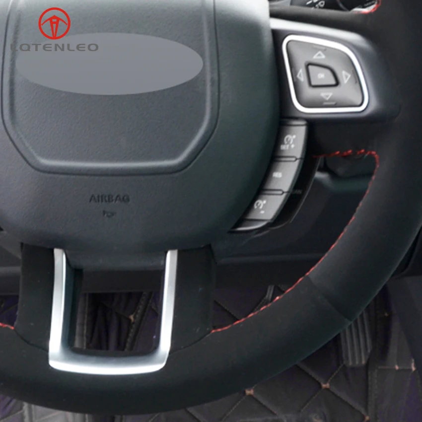 LQTENLEO черная замша DIY ручной работы Автомобильный руль Крышка для Land Rover Range Rover Evoque 2012