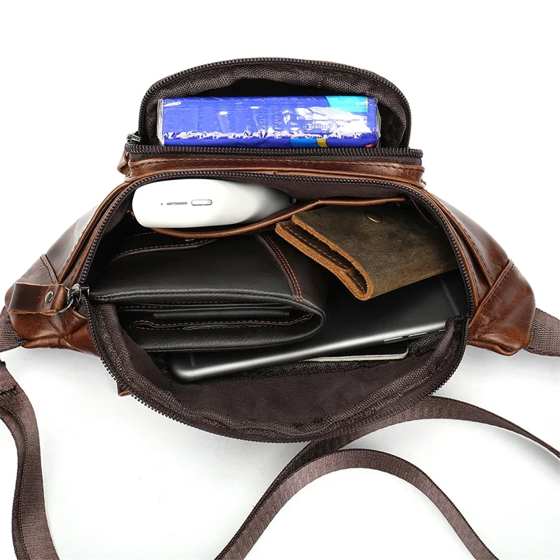

MVA Male Fanny Pack Waist Bag Belt Men Leather Bum/Banana Bag Money Belt Pouch Shoulder/Crossbody Bags for Men Waist Bags 8591