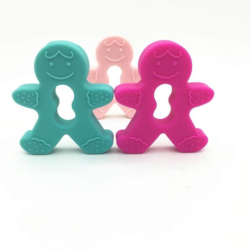 5 шт./лот силиконовый Прорезыватель с человеком-имбирным пряником без БФА пищевой