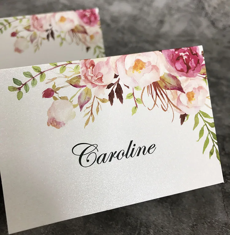 Floral Fold Place Card for Wedding | Дом и сад