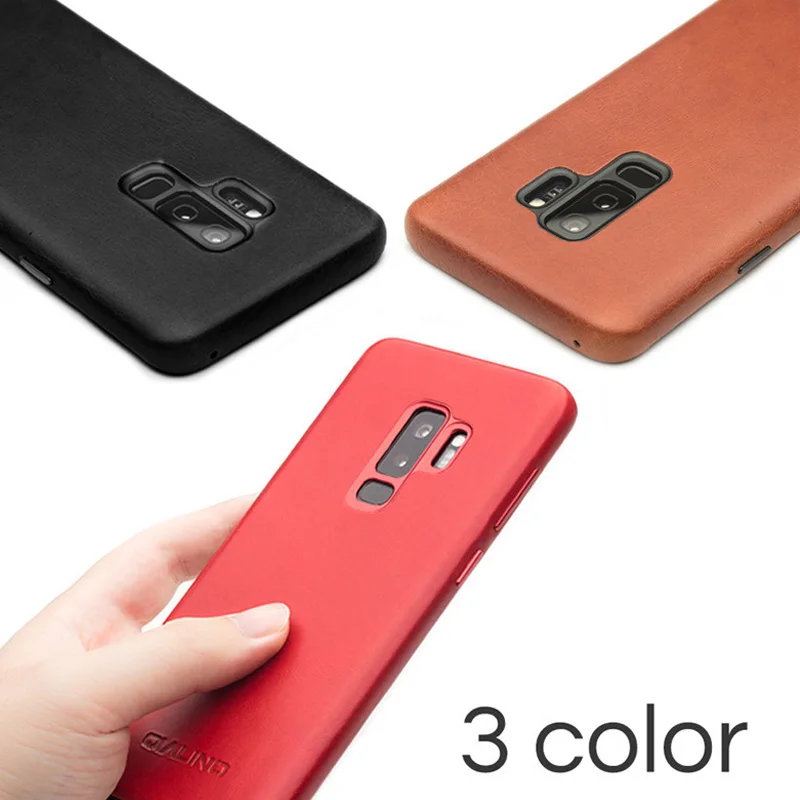 QIALINO чехол из натуральной кожи для samsung S9 Plus Galaxy ультратонкий мобильный телефон
