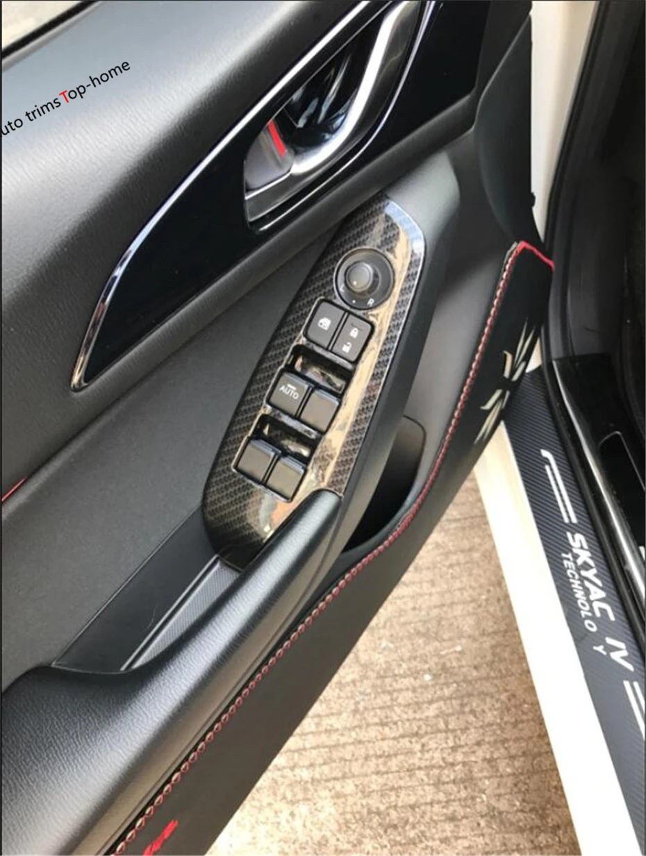 Yimaautotrims интерьер из углеродного волокна подходит для Mazda 3 2014 2018 Внутренняя дверь