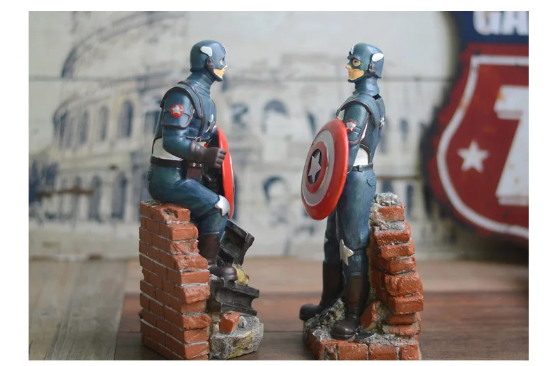 Marvel Капитан Америка Бэтмен смолы украшения детские подарки ремесла украшения фигурки игрушки домашний декор современные миниатюры