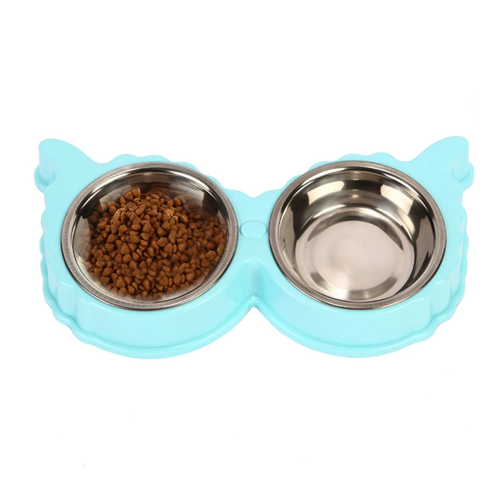 Stainless Steel Pet Dog Cat Puppy Feeding Feeder Double Bowl Water Food Holder | Дом и сад
