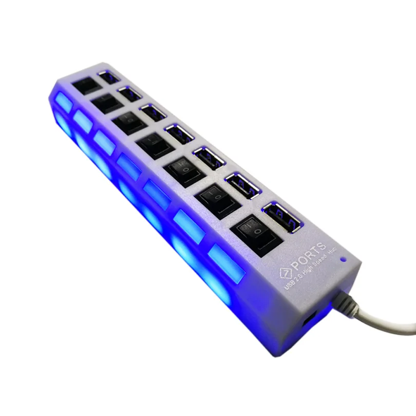 AOZIPU Портативный 7 портов USB концентратор Usb 2 0 Мульти сплиттер с переключателем