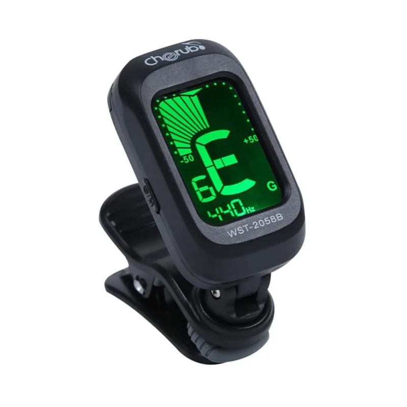 Фолк Акустический тюнер вращающийся с зажимом и ЖК дисплеем хроматический