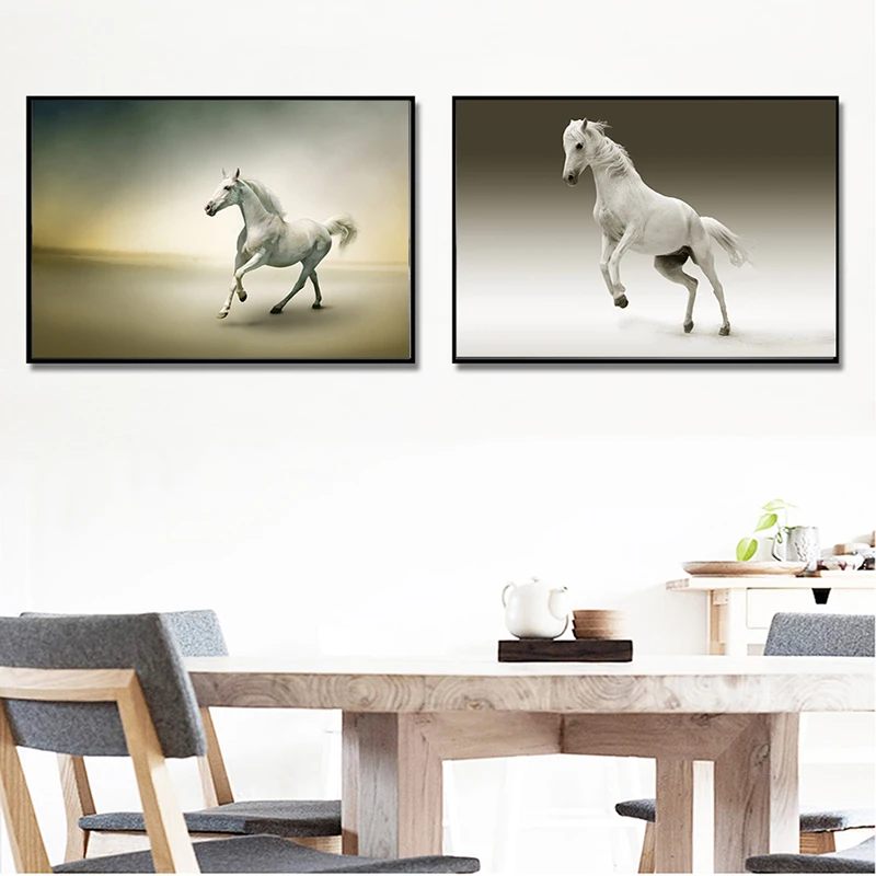Posters and Prints Nordic Arts Wall Paintings Pictures Kitchen Home Decor Painting Horse Beauty for Kids Children Room YORT002 | Дом и сад