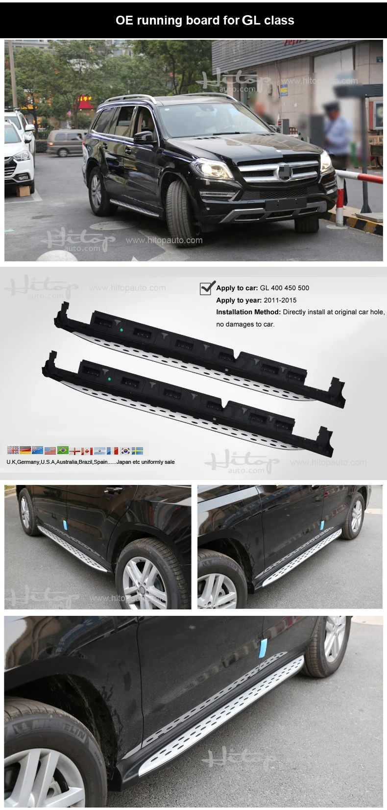 Горячие OE боковой шаг бар бег доска для GLE GLA GLC GLK ML GL GLS, полная серия, ISO9001 качество, HITOP занимается внедорожником 5 лет