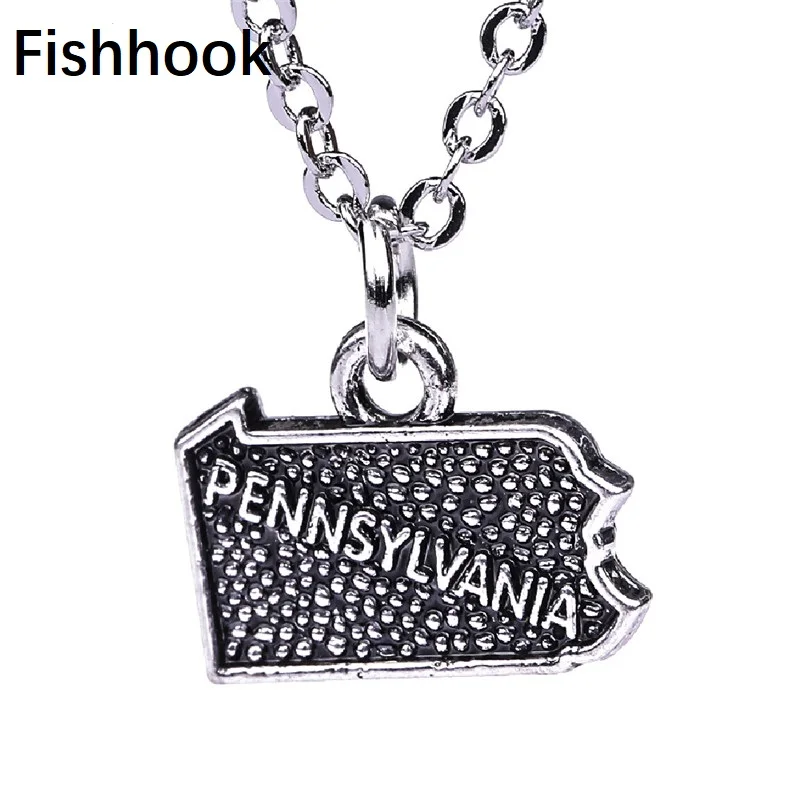 Fishhook женское ожерелье из Пенсильвания двухстороннее серебряное с покрытием