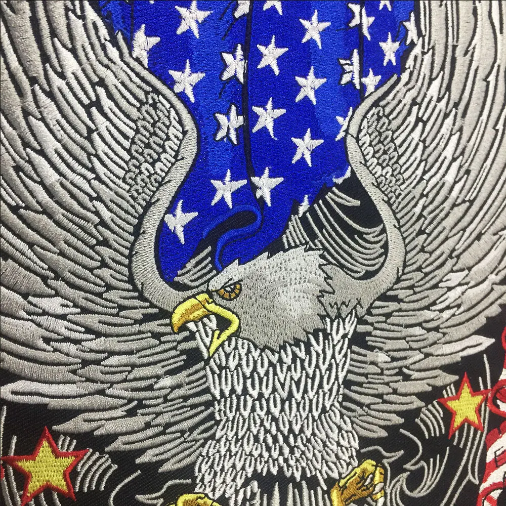 USA FLAG Eagle Iron On Patch Embroidered Applique Sewing Label punk biker Patches Clothes Stickers Apparel Accessories Badge | Дом и сад