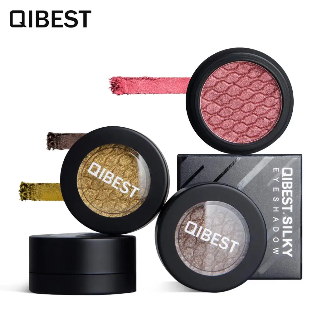 Блестящие тени для век Qibest пигмент макияжа глаз профессиональные блестящие